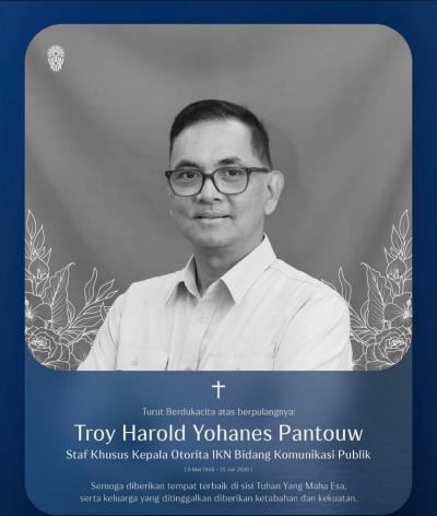 Juru Bicara IKN Troy Pantouw Tutup Usia Mengejutkan